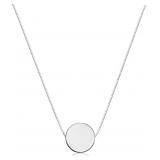 14k White Gold Floating Circle Pendant Necklace- 1