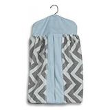 BabyDoll Minky Chevron Crib Diaper Stacker- Blue