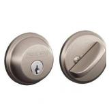 Schlage B60N619 Deadbolt- Keyed 1 Side- Satin Nick