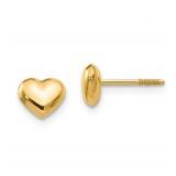 14k Yellow Gold Small Heart Earrings Love Fine