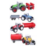 Cltoyvers 4 Pcs Metal Farm Tractor Trailer Toys Ve