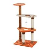 IRIS Plush Cat Tree - 3-Tier- Orange