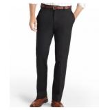 IZOD Men's American Chino Flat Front Pant- Black-