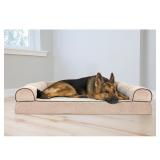 FurHaven Pet Dog Bed  Orthopedic Faux Fleece & Che