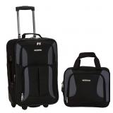 ROCKLAND Luggage 2-Piece Set- Black/Gray- One Size