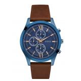 GUESS Men's U0876G3 Sky Blue/Brown Leather