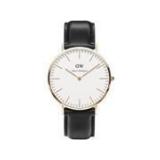 Daniel Wellington Men's Black/White Leather Watch