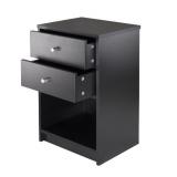 Winsome Wood Ava Accent Table with 2-Drawer In Bla