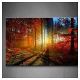 Mud Road In Pink Forest Bright Lines Wall Art Pain