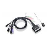 IOGEAR 2-Port HDMI Cable KVM Switch with Cables an