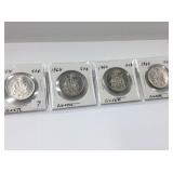 1964 50 Cents X 4  Silver Canadian