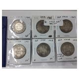6 X Nfld  50 Cents Vg-vf