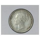 1884 British Silver Shilling