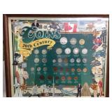 Framed Canadian Coins ( Coins Of 20th Century)