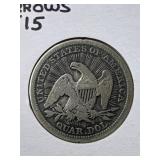 1853 Arrows (f15) U S Silver 25 Cents