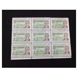 Canada #397 Red River Settlement Block Of 9 Mnh