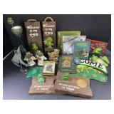 Frog Themed Signs, Brooches, Figurines and more