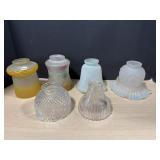 6 Vintage Glass Lampshades