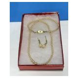 Cream Pearl-Like Necklace / Earring Set