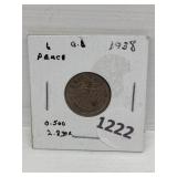 1938 Great Britain 6 Pence .500 2.8gr