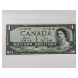 1954 Canadian $1 Devil's Face Banknote