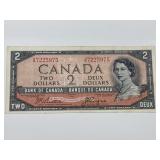 1954 Canadian $2 Devil's Face Banknote