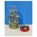 Container with Assorted Marbles