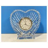 Waterford Crystal Heart Shaped Desk/Vanity Clock