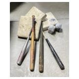 Regulation Softball Bases with 4 Bats & 2 New