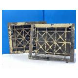Pair of Identical Victorian Wall Register Cast