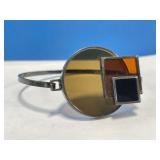 Modern Silvertone Metal Bracelet Set with 3