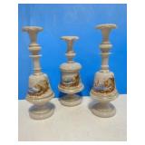 Vintage Hand Painted 2 Perfume Decanters 10.5 ' T