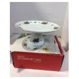 10 In. Porcelain Holly Comport Dish