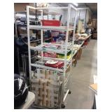 Utility Rack And Vintage Folding Lawn Chairs