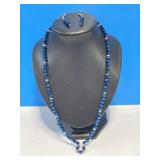 Blue Crystal Necklace / Earring Set