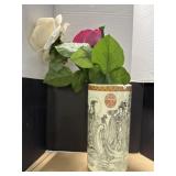 Asian Themed Vase 18 ' Tall with Large Artificial