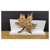 Wood Maple Leaf with 13 Canadian Provincial
