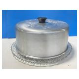 Glass Cake Stand with Tin Cover