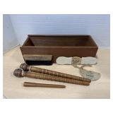 Wooden Box And Contents