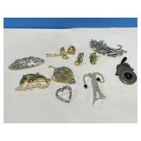 10 Various Costume Brooches