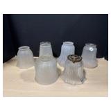 6 Vintage Glass Lampshades