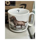 Vintage Moustache Cup - Retriever Dog With Duck