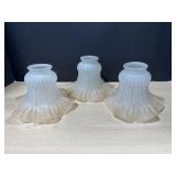 3 Matching Vintage Glass Shades