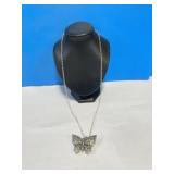 Silvertone Butterfly Necklace