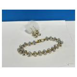 Silvertone/Goldtone Chainmail Bracelet & Matching