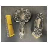 Vintage Art Nouveau 3pcs SP Dresser Set