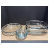 Glass Pyrex Bowls, Pie & Casserole Dishes