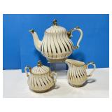 Vintage Cream And Gold Swirl Sadler Teapot Sugar