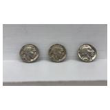 3 USA 5 Cent Coins 1935, 1936, 1937
