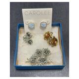 Vintage Brooch, Earrings, Vintage Clip-on
